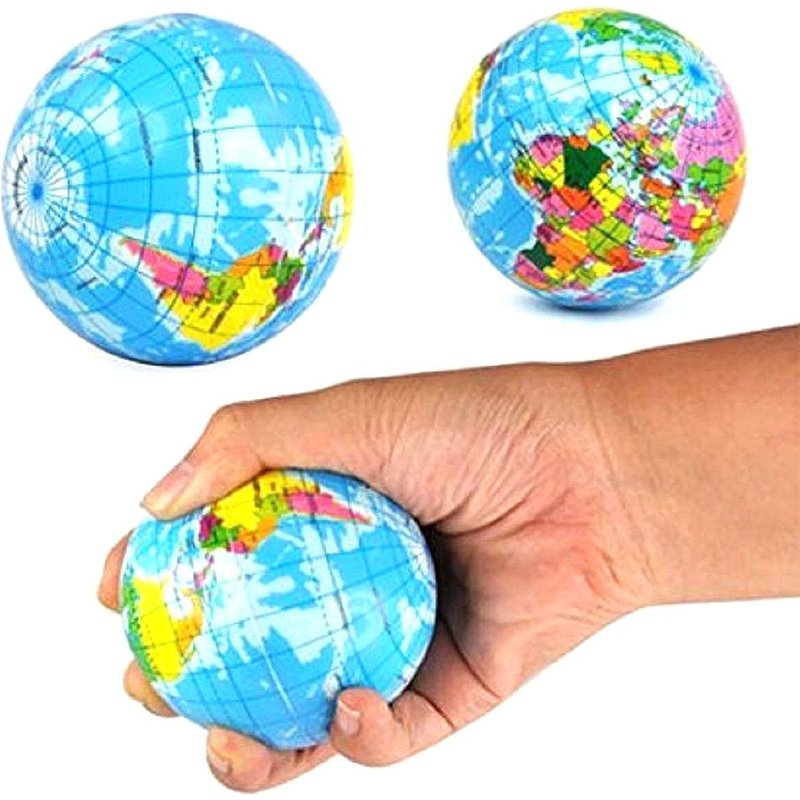 Yarui-World® 100mm Anti Stress Soulagement Relief Petit Globe Monde Eponge Balle Jouet Jouet Cadeau Pour Enfant Planète Boule Terre Modele