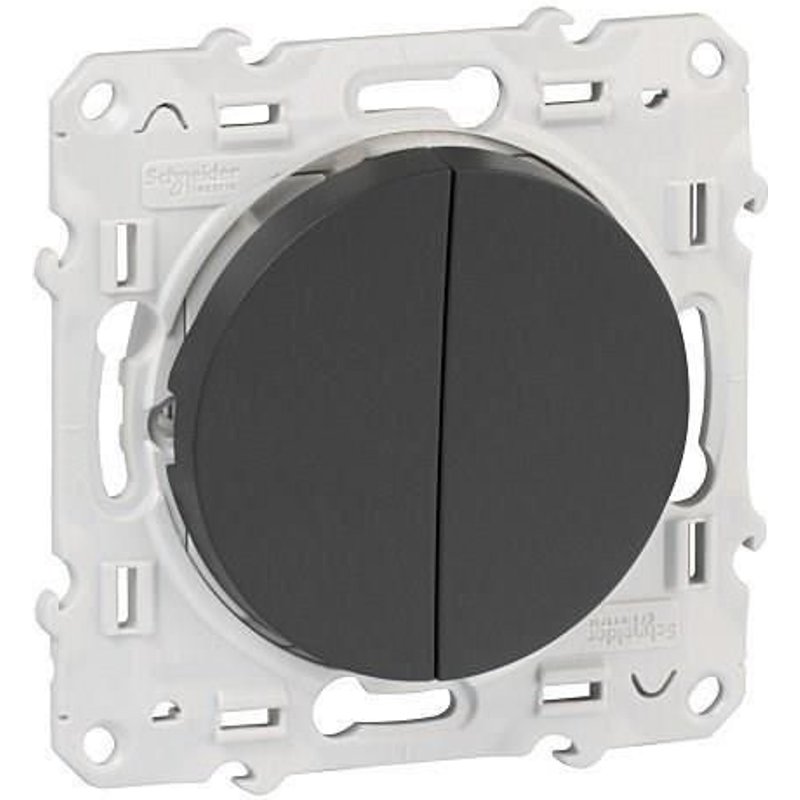 SCHNEIDER ELECTRIC Interrupteur double va et vient Odace anthracite