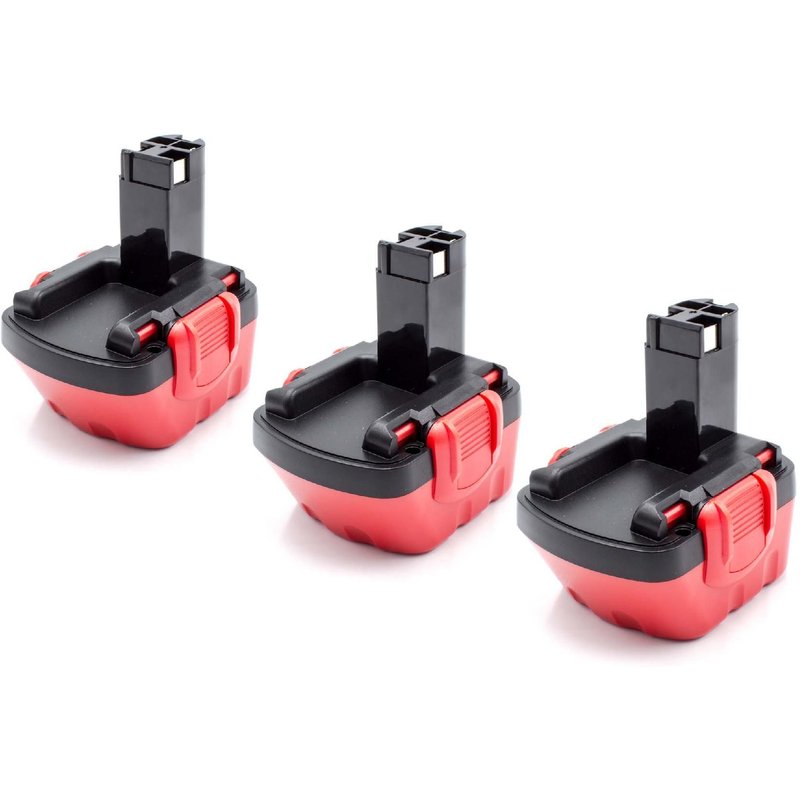vhbw 3x Batteries remplacement pour Bosch 2 607 335 454, 2 607 335 455, 2 607 335 430, 2 607 335 442 pour outil électrique (1500 mAh, NiMH, 12 V)