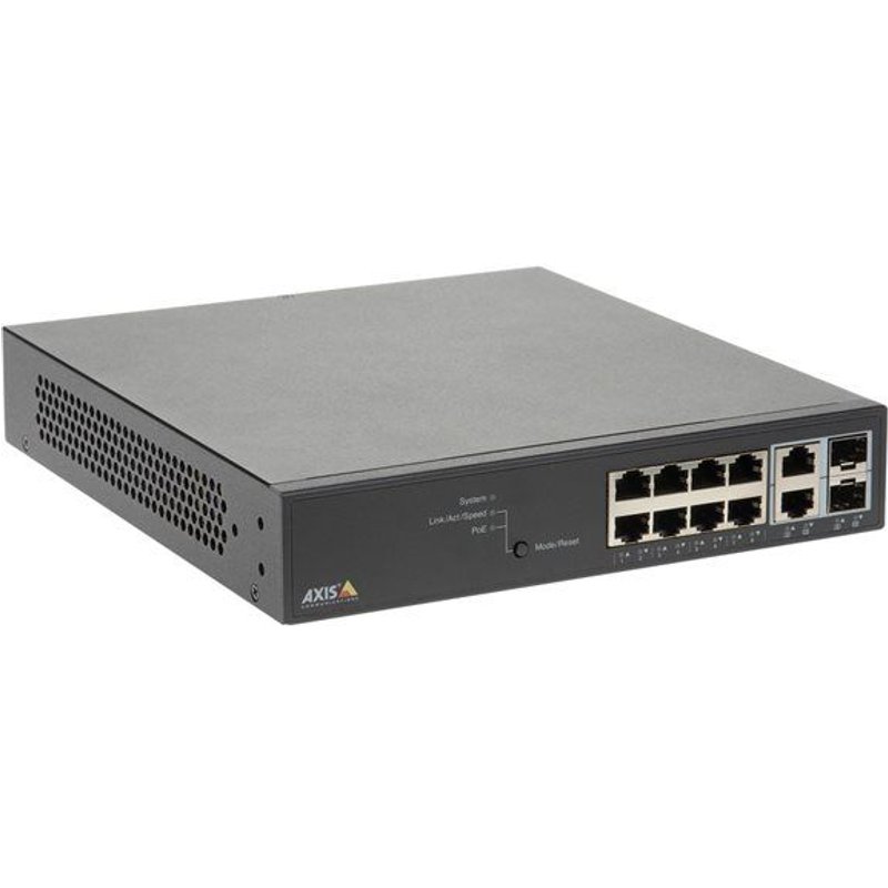 Axis T8508 PoE+ Network Switch - Commutateur - Géré - 8 x 10/100/1000 (PoE+) + 2 x SFP Gigabit combo (liaison montante) - de bureau, Montable sur rack - PoE+ (130 W) - pour AXIS A1610, C1410...