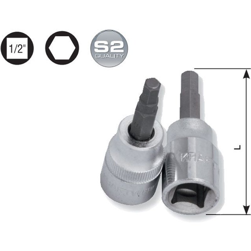 Douille-embout 1/2" 6 pans creux 6 mm