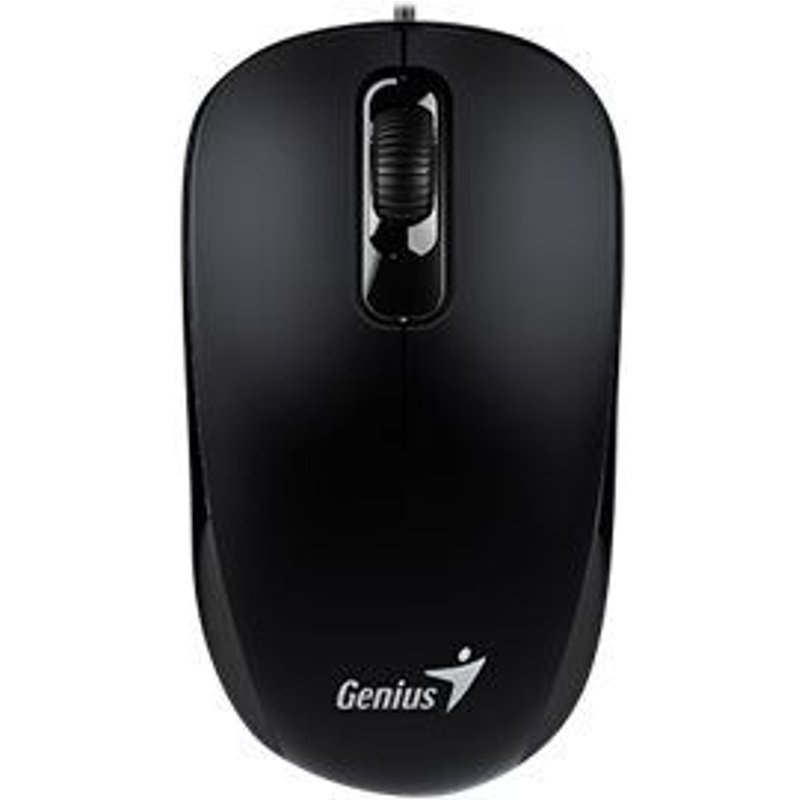 Genius DX-110 - Souris - droitiers et gauchers - optique - 3 boutons - filaire - PS/2 - noir