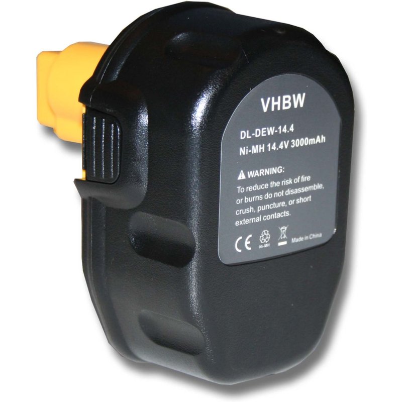 vhbw Batterie compatible avec Dewalt DC984KA, DC984KB, DC984VA, DC985KA, DC985VA, DW054K-2, DW055K-2 outil électrique (3000 mAh, NiMH, 14,4 V)