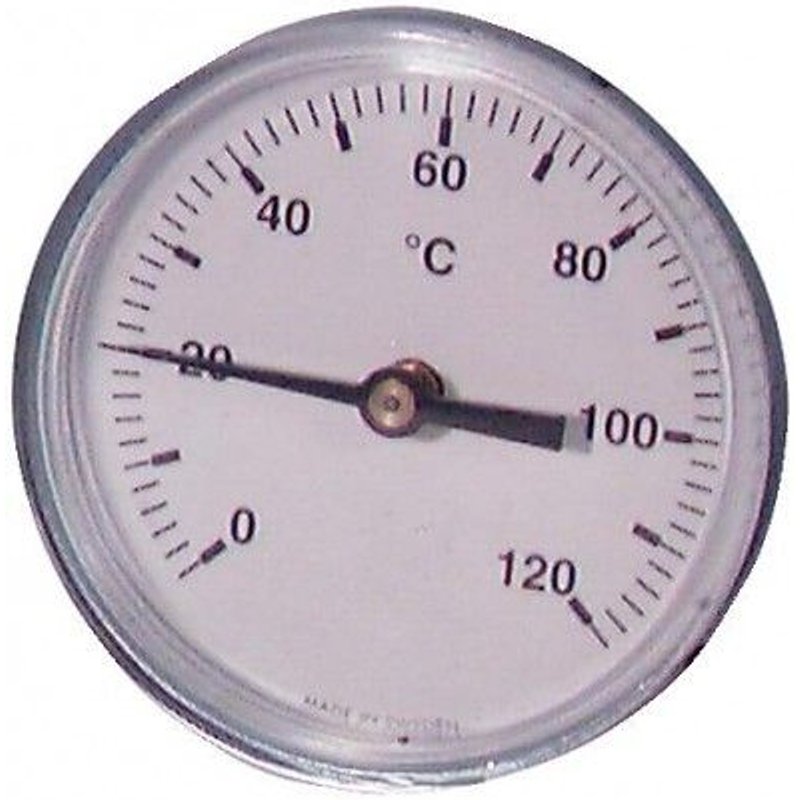 Thermomètre Rond À Plonge Axiale - 0 À 120°C Diamètre 80mm Plonge 50