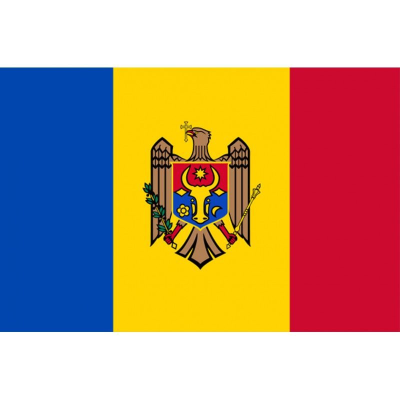 Autocollants : Drapeau Officiel Moldavie - 1 Autocollant 19.5x13 Cm