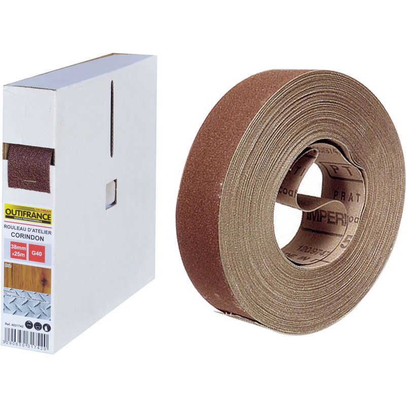 Rouleau d'atelier corindon 38mm x 25m gr.240