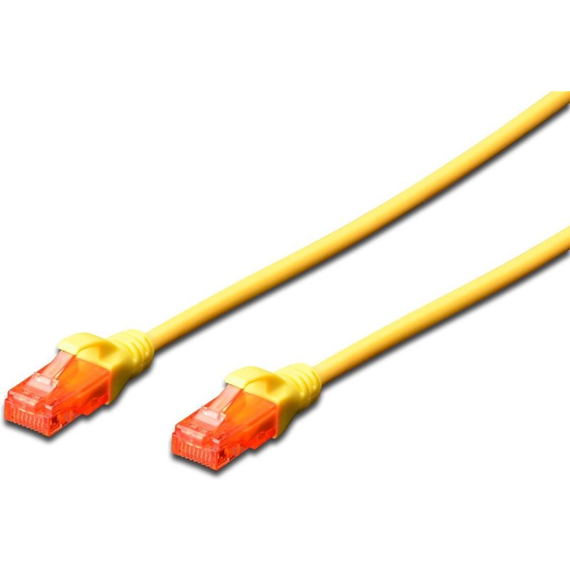 DIGITUS Professional - Cordon de raccordement - RJ-45 (M) pour RJ-45 (M) - 2 m - UTP - CAT 6e - IEEE 802.3 - sans halogène, moulé, sans crochet - jaune