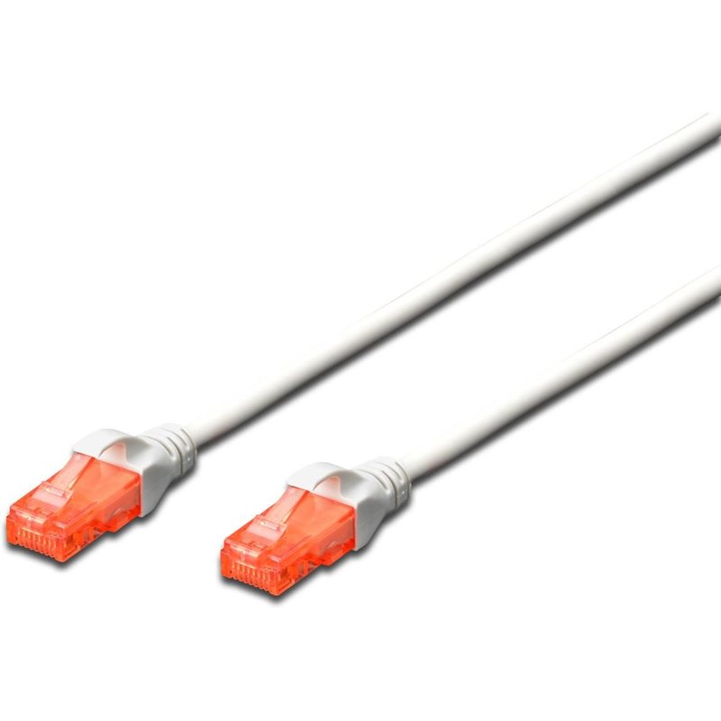DIGITUS Professional - Cordon de raccordement - RJ-45 (M) pour RJ-45 (M) - 10 m - UTP - CAT 6e - sans halogène, moulé, sans crochet - blanc