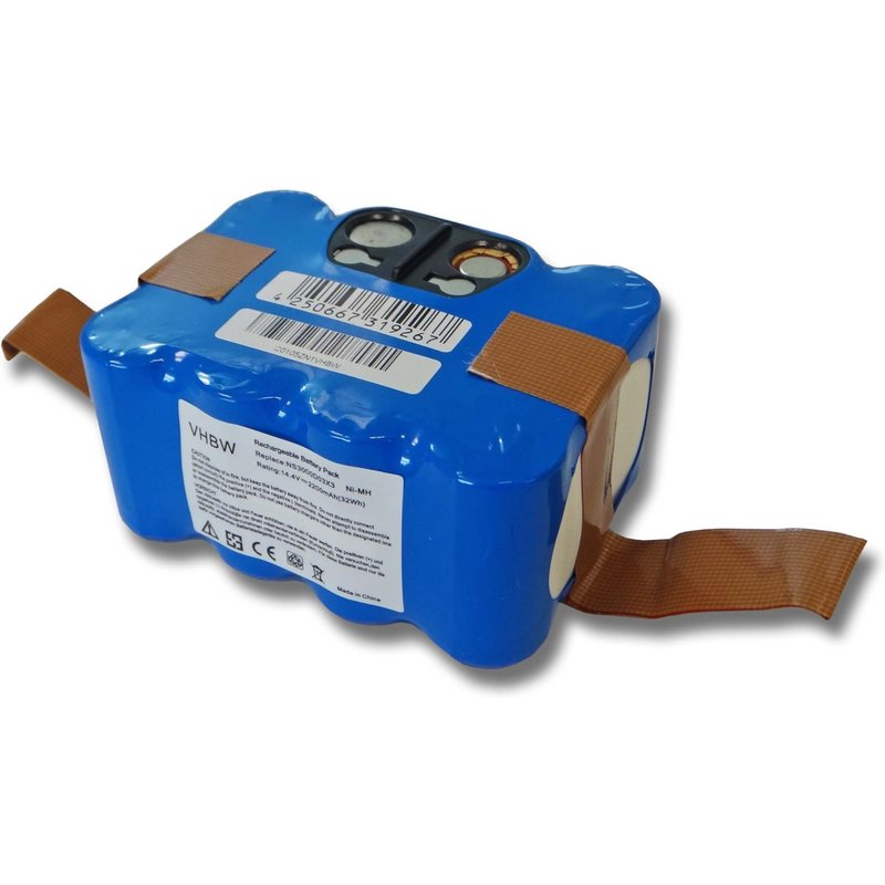 vhbw batterie NiMH 2200mAh (14.4V) compatible avec Roreland XR-210 remplace YX-Ni-MH-022144, NS3000D03X3 pour aspirateur robot Home Cleaner