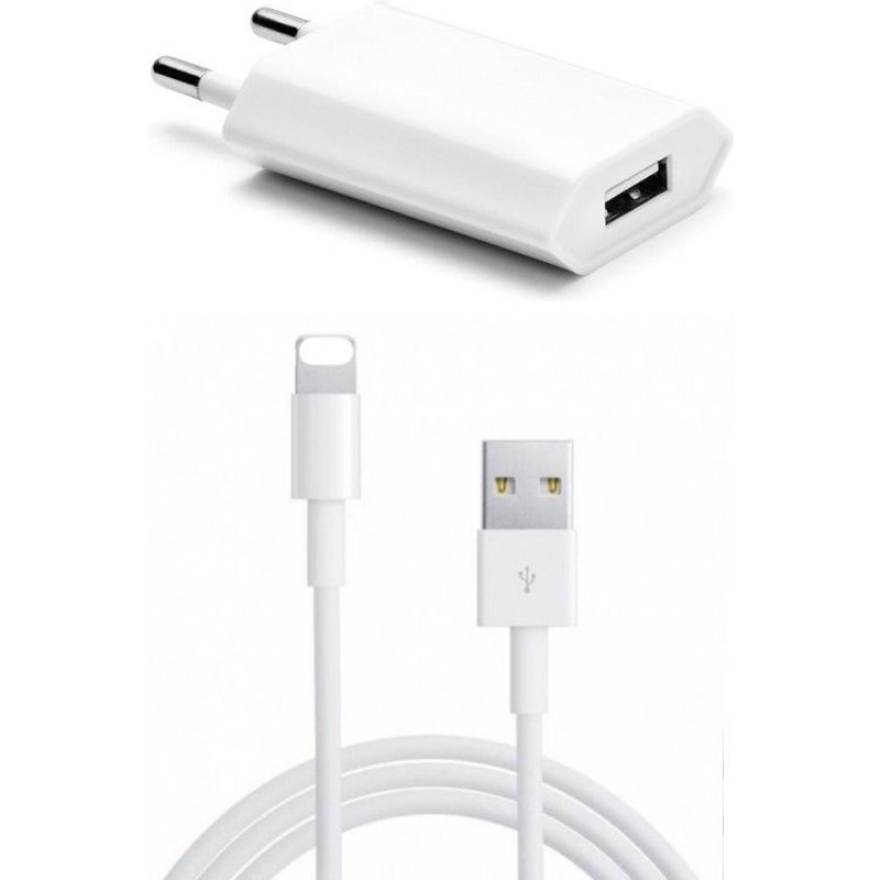 Adaptateur Chargeur Prise Secteur + Câble Usb Iphone X 8 7 6s 6 Plus 5 5s 5c Se
