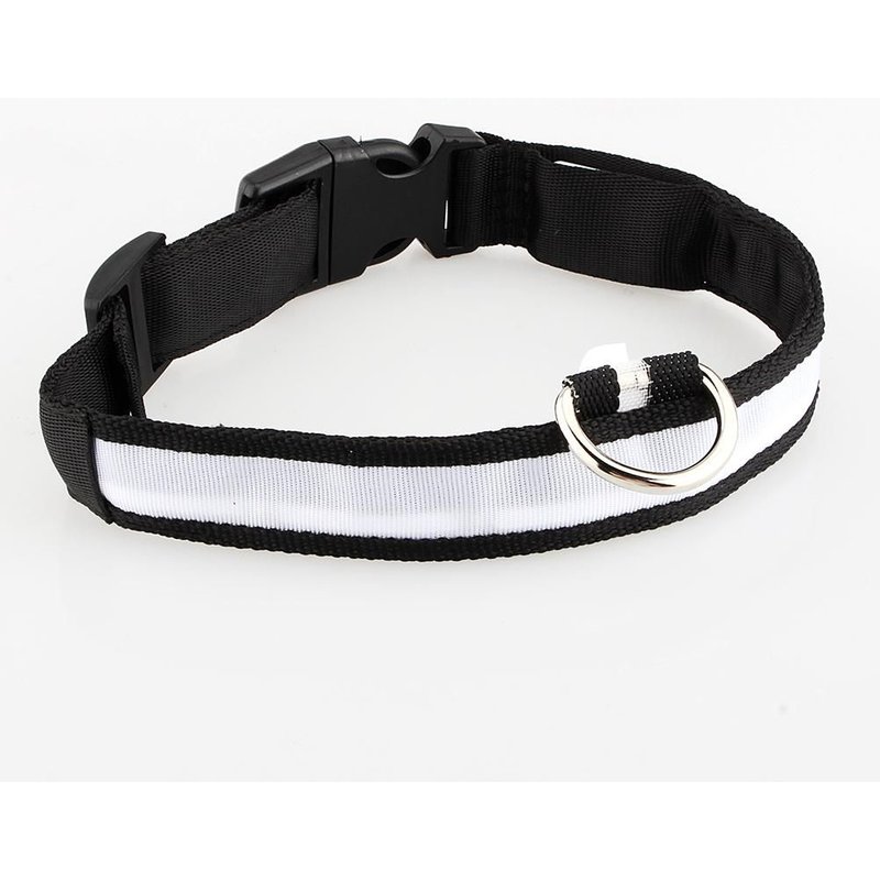 Chien Collier Ajustable Imperméables Led Lueur De Nuit Lumière Clignotante Col De Cou M - D-Bleutop