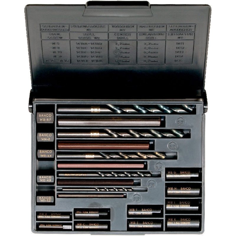 Bahco JEU D'EXTRACTEURS DE VIS 20 PCS (1411-1415, 1418, 441) - 1418S