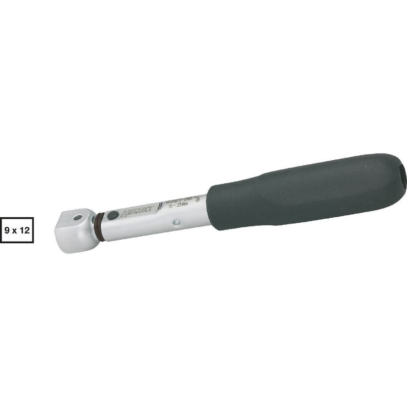 Hazet Clé dynamométrique - Tolérance: 2% - Carré femelle 9 x 12 mm - Longueur totale: 125 mm - Nm min.-max.: 2 - 12 - 6391-12