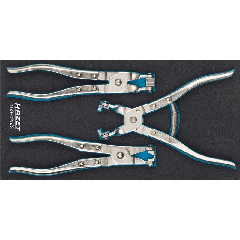Hazet Jeu de pinces pour colliers de serrage - Dimension: 342 x 172 - Nombre d'outils : 3 - 163-425/3