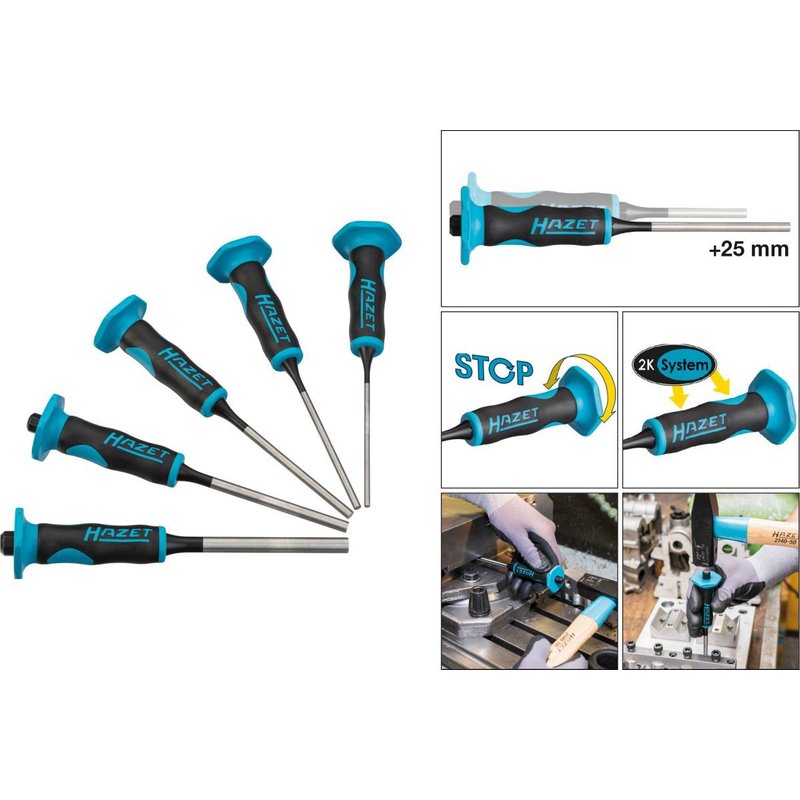 Hazet Jeu de chasse-goupilles, longs - Nombre d'outils : 5 - 751LHS/5