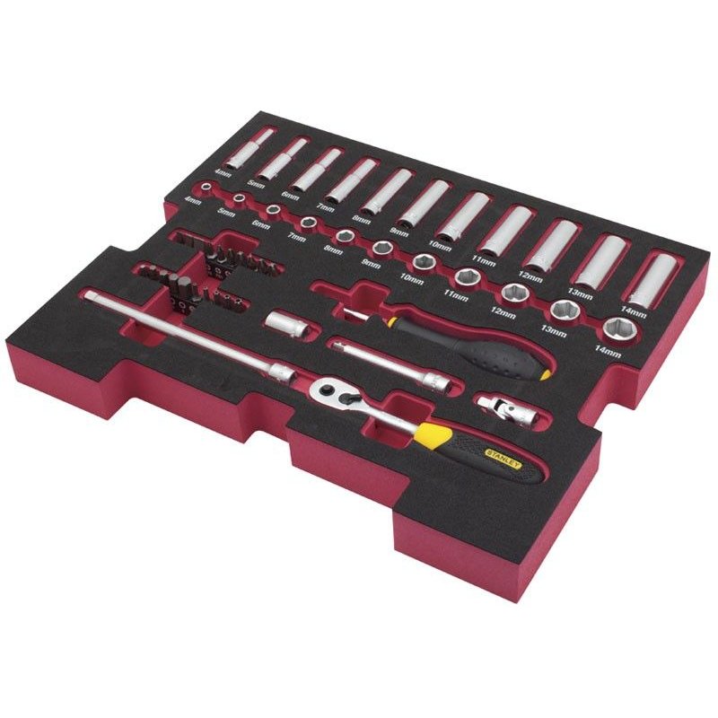 Inserts STANLEY FATMAX TSTAK IV - Jeu de douilles 1/4 - 48 pièces - FMHT0-74295