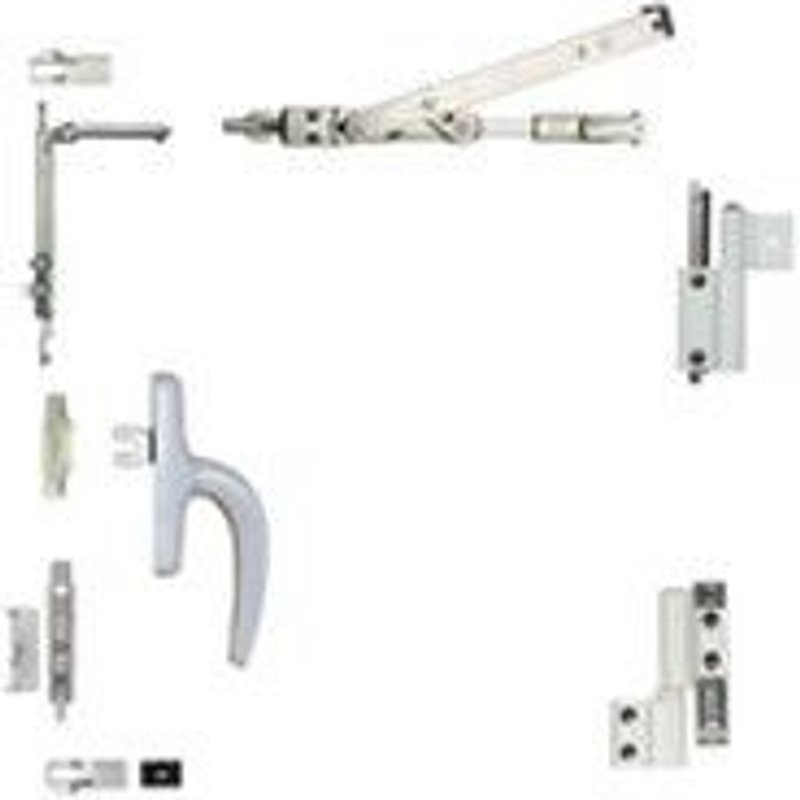 Kit oscillo-battant Galicube 1 V FAPIM à crémone Nefer midi - compas moyen 562 à 1200 mm - blanc 9010 - 1330BA_32