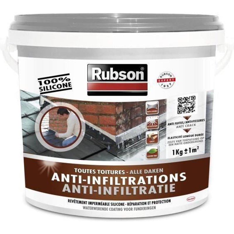 RUBSON Anti-infiltrations Toutes Toitures Gris 1kg