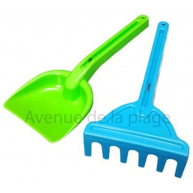 Pelle Et Râteau De Plage Bicolore 26 Cm - D