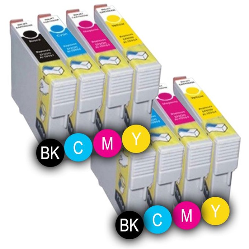 PACK 8 x CARTOUCHES D'ENCRE COMPATIBLES MULTICOLORESE T29PACK 8 x 1 BK XL - T29PACK 8 x 4 Y XL FOR EPSON XP235