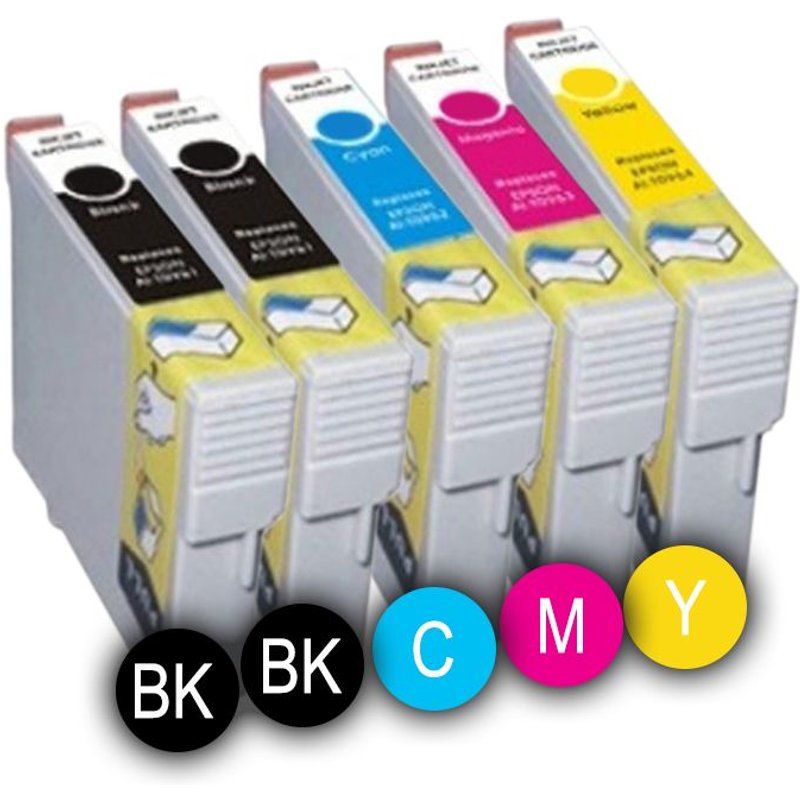 PACK 5 x CARTOUCHES D'ENCRE COMPATIBLES MULTICOLORESE T29 BK XL - T29 Y XL FOR EPSON XP432