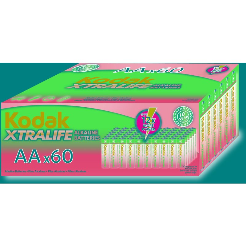 Pile Alcaline KODAK XTRALIFE LR06/AA ( Pack de 60 )