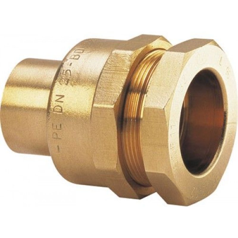 Raccord circuit gaz - tuyau PE 20 mm - à braser sur tuyau cuivre 16/18 GURTNER