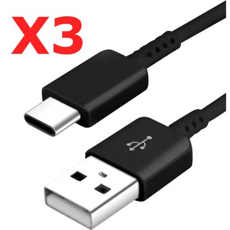 X3 Cable USB- Type C Chargeur Noir pour Samsung Galaxy A8 / S9 / S9Plus Noir X3 Couleur :