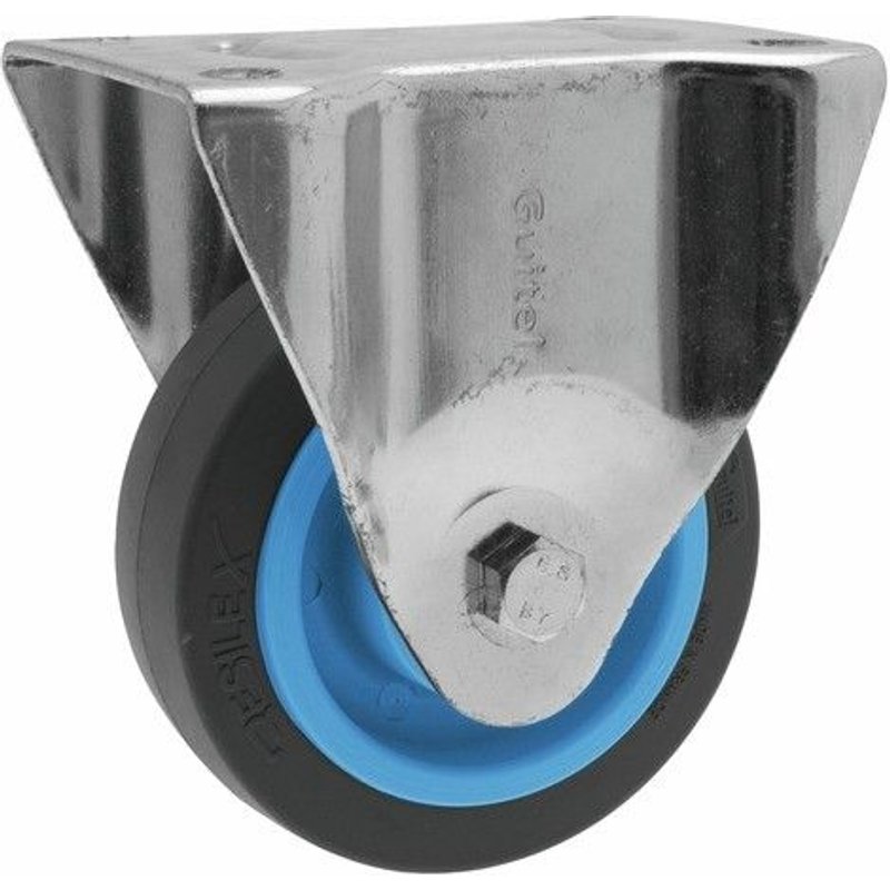 Roulette fixe - sur platine - Résilex® - charges lourdes - diamètre 160 mm - Maxiroll GUITEL