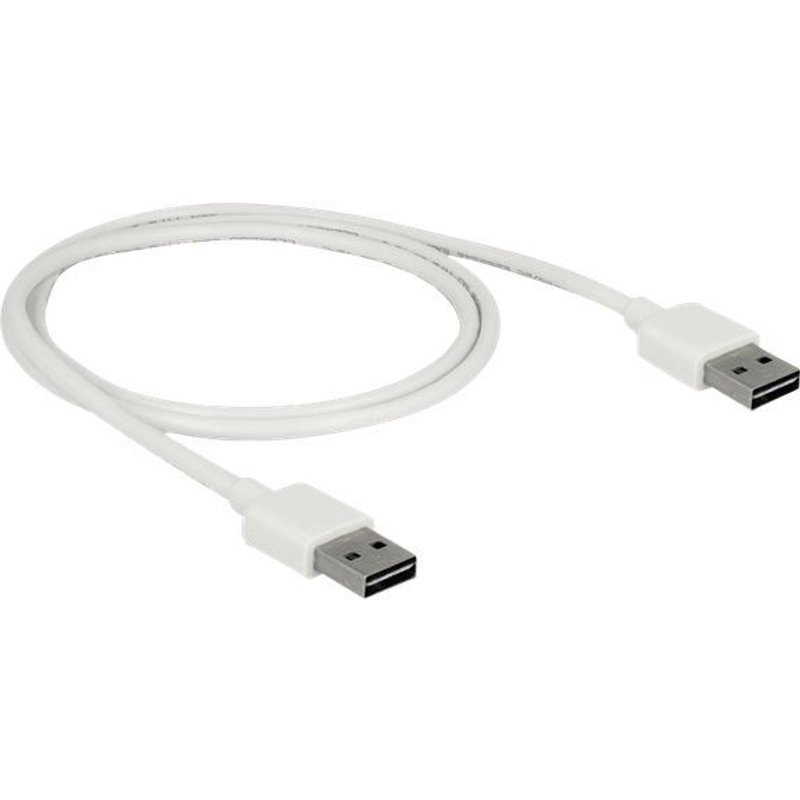 Delock Easy - Câble USB - USB (M) reversible pour USB (M) reversible - USB 2.0 - 1 m - blanc