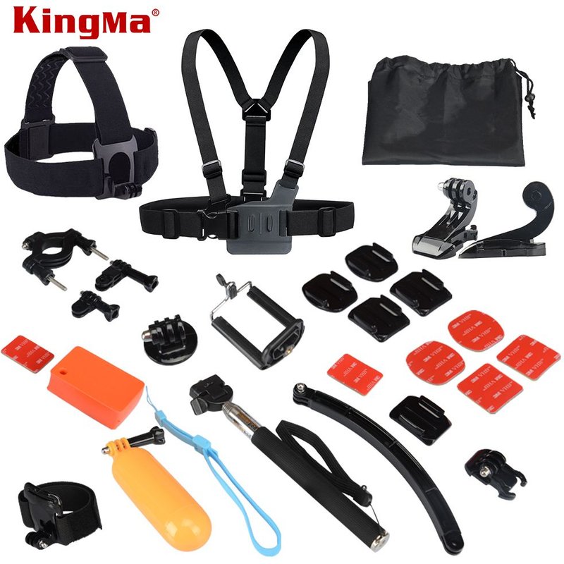 CNYO® For Gopro Hero 5 4 3 Camera Accessories Set Helmet Harness Chest Belt Head Mount Strap Floaty Bobber Monopod Tripod sj4000 9000