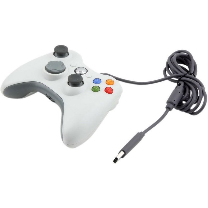 Manette Xbox 360 Usb Filaire Gaming Contrôleur Joypad- Blanc