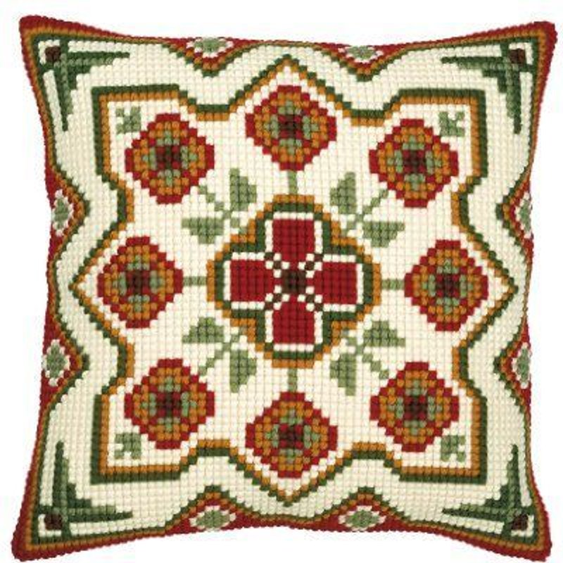 Vervaco Kit De Point De Croix Pour Housse De Coussin Motif Géométrique 2 Multicolore