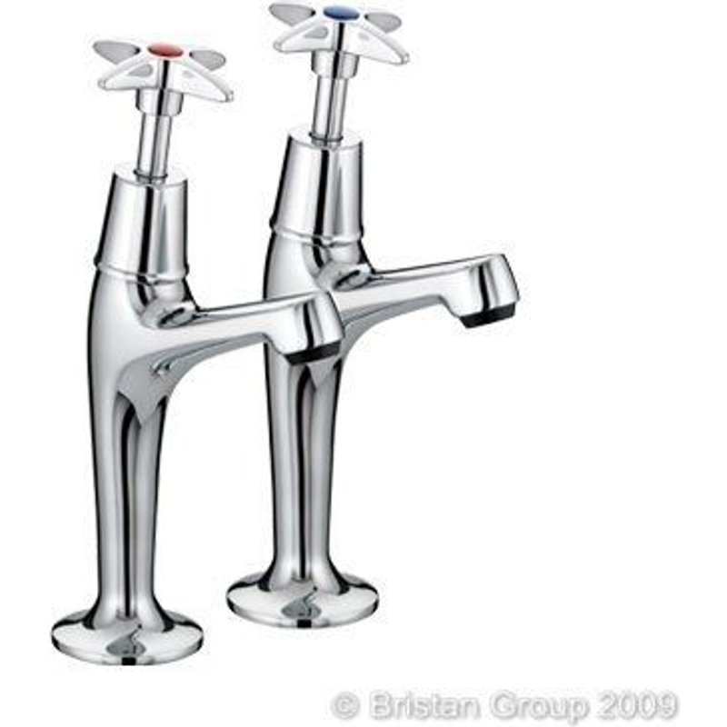 Bristan VAX HNK C croix 5412 col haut montant de robinets Plaqué Chrome