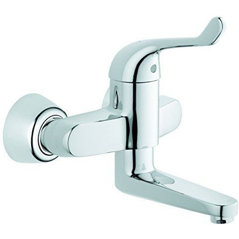 GROHE 32792000 7809460 Euroeco Spécial Mitigeur de lavabo à levier simple pour montage mural 120 mm Chromé