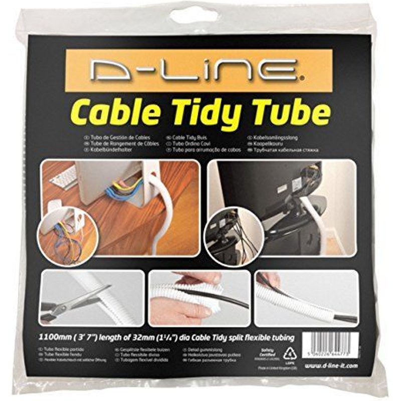 D-Line Tube range-câbles et prises Blanc Taille M