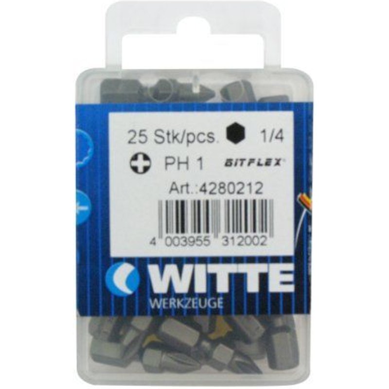 Witte Lot de 25 embouts PH1 25 mm