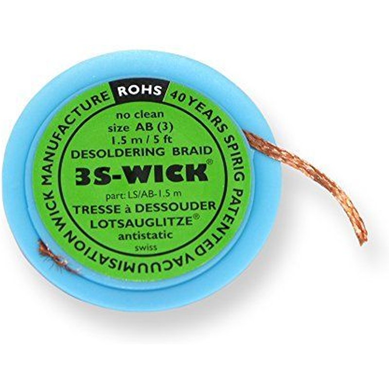Spirig WICK2.2-1.5 3S-Wick Bobine de tresse à dessouder antistatique 2,2mmx1,5m