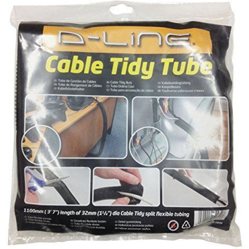 D-Line Tube range-câbles et prises Noir Taille M