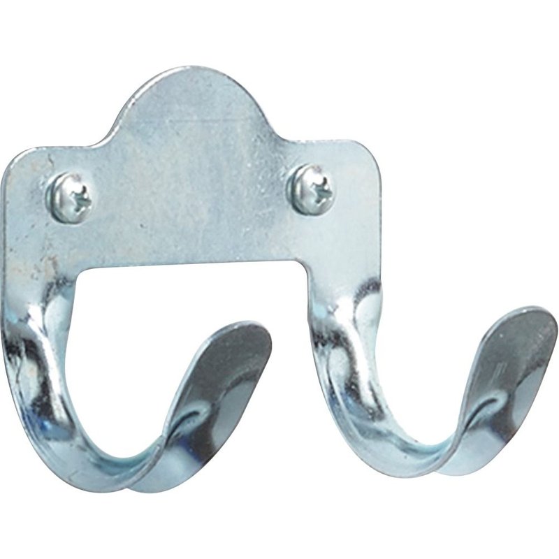 Crochet de rangement double multiusage acier zingué Mottez - Largeur 75 mm - Vendu par 5
