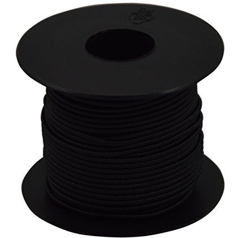 Corderie Italiane 006004967 Cordon élastique noir 2.0 mm - 25 m,
