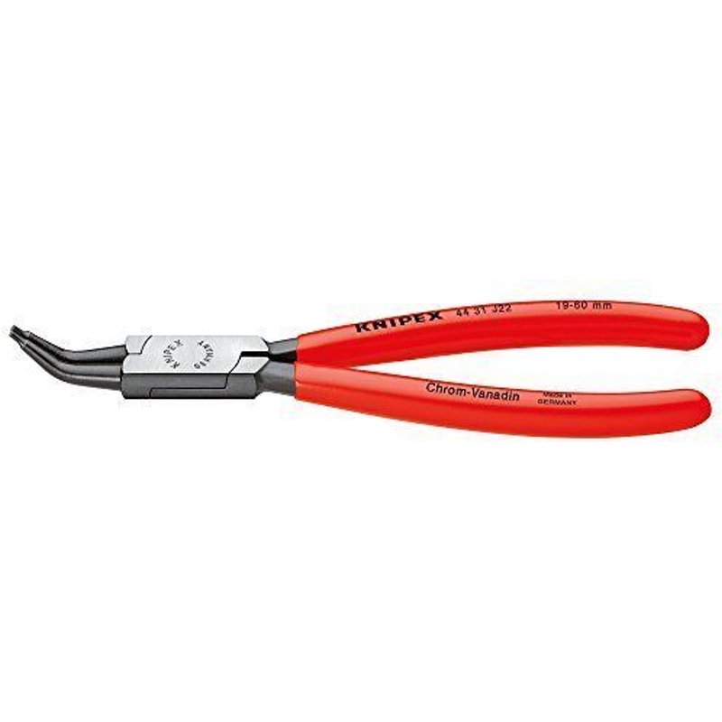 KNIPEX 44 31 J02 Pince pour circlips pour circlips intérieurs d'alésage coudées à 45 noire atramentisée gainées en plastique 140 mm