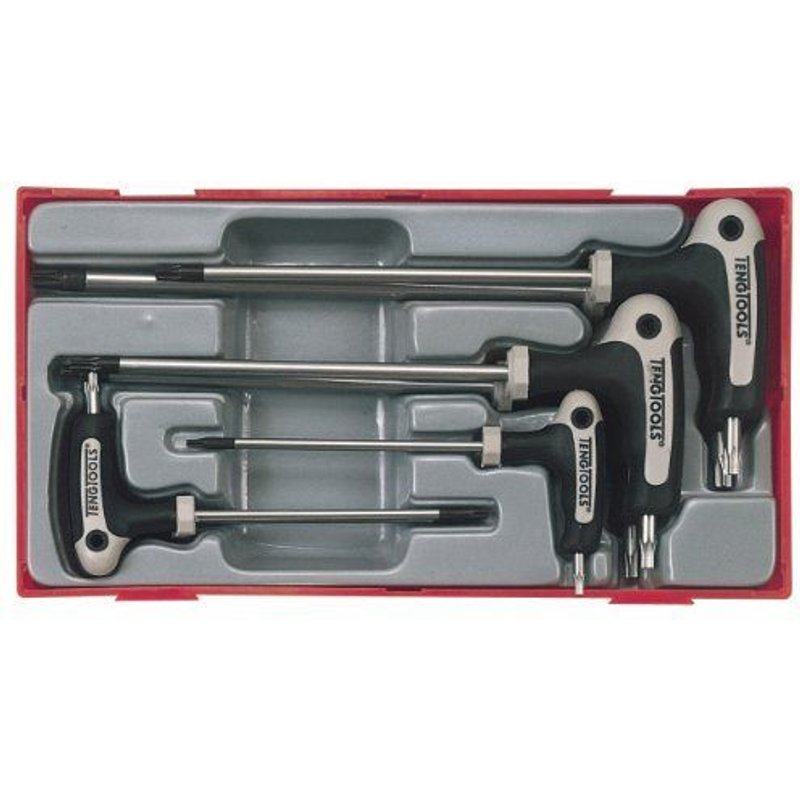 Teng TTTX7TX/TPX Set de 7 clés mâles hexagonales à poignée en T
