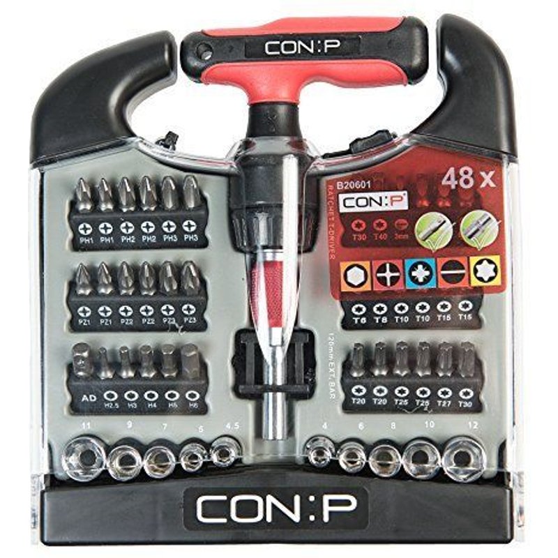 CON : p t-ratschenschraubendreher b20601 set de 48 pièces