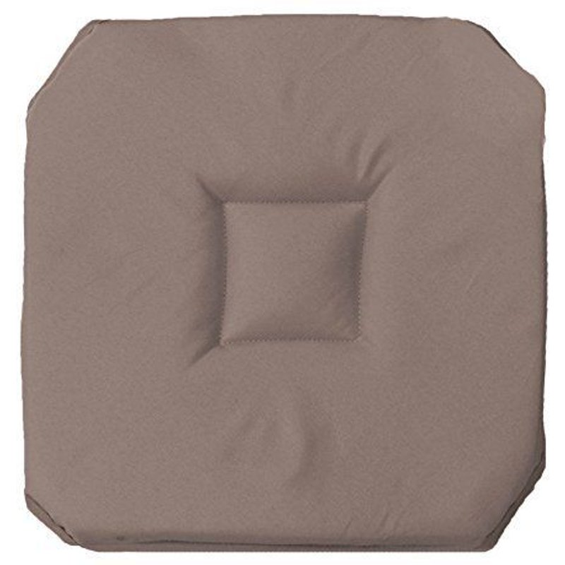 Douceur d'Intérieur 1605159 Galette de Chaise avec 4 Rabats Polyester Uni Essentiel Taupe 35 x 35 cm