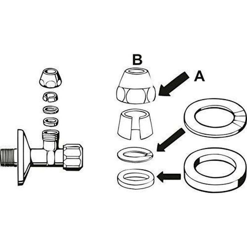 Cornat jeté avec pincement chromé 3/8 ``x 10 mm, chr.2 tEC317352 lot de 10