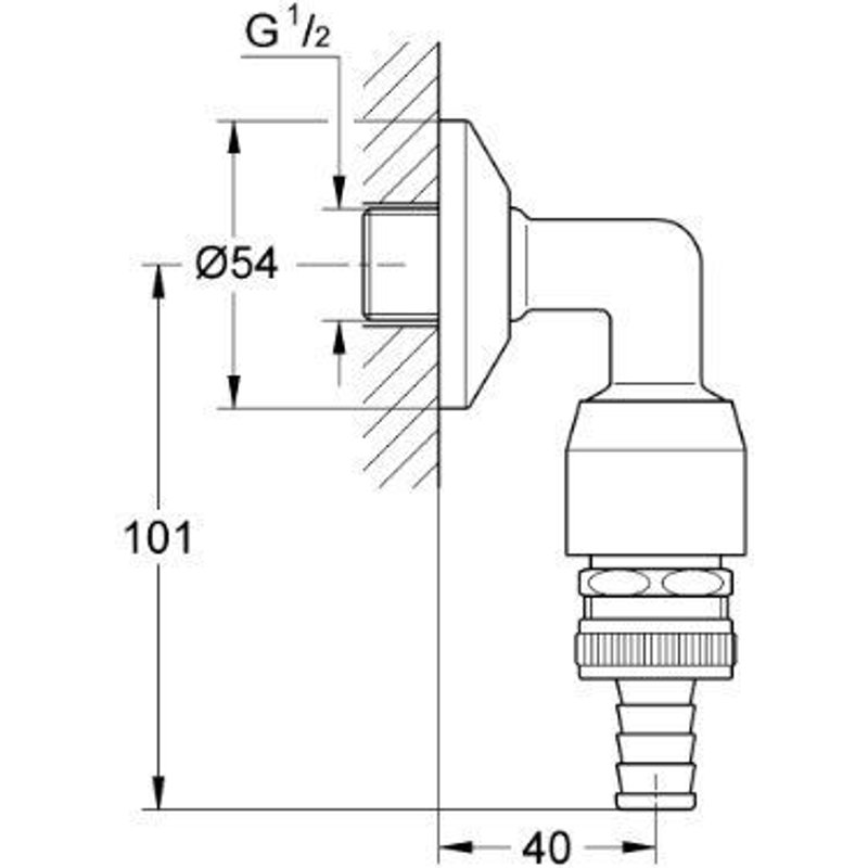 GROHE eggemann original wAS raccord tuyau coudé dN15 avec 41126000