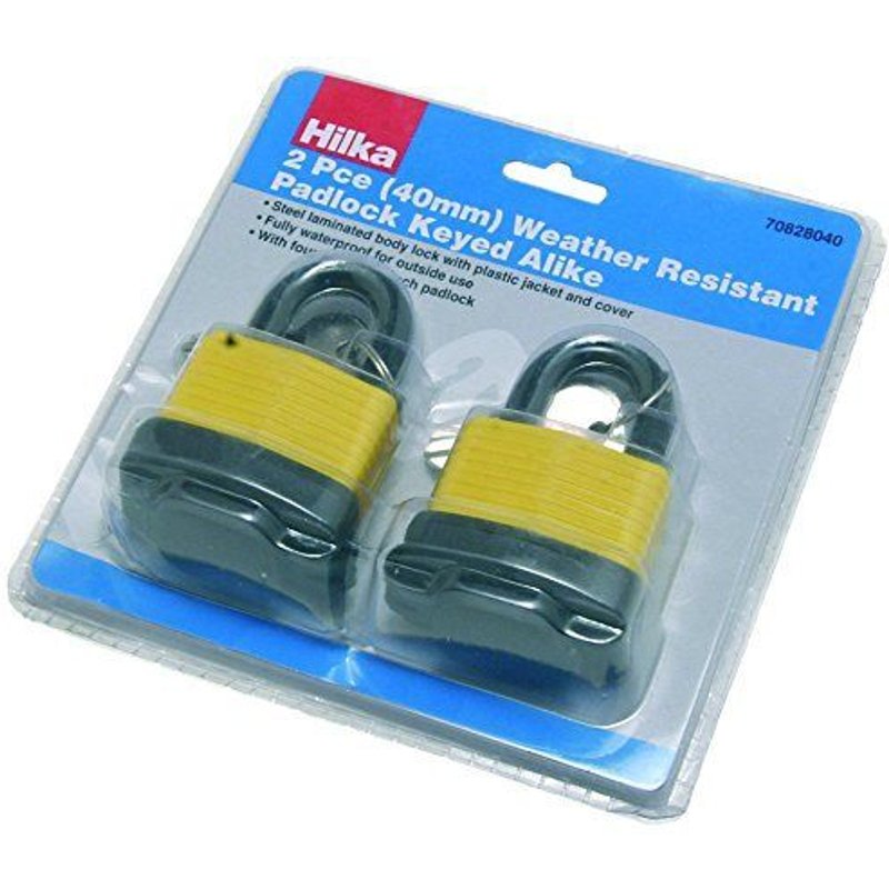 Hilka 70828050 cadenas imperméable avec clés identiques 2-pièces