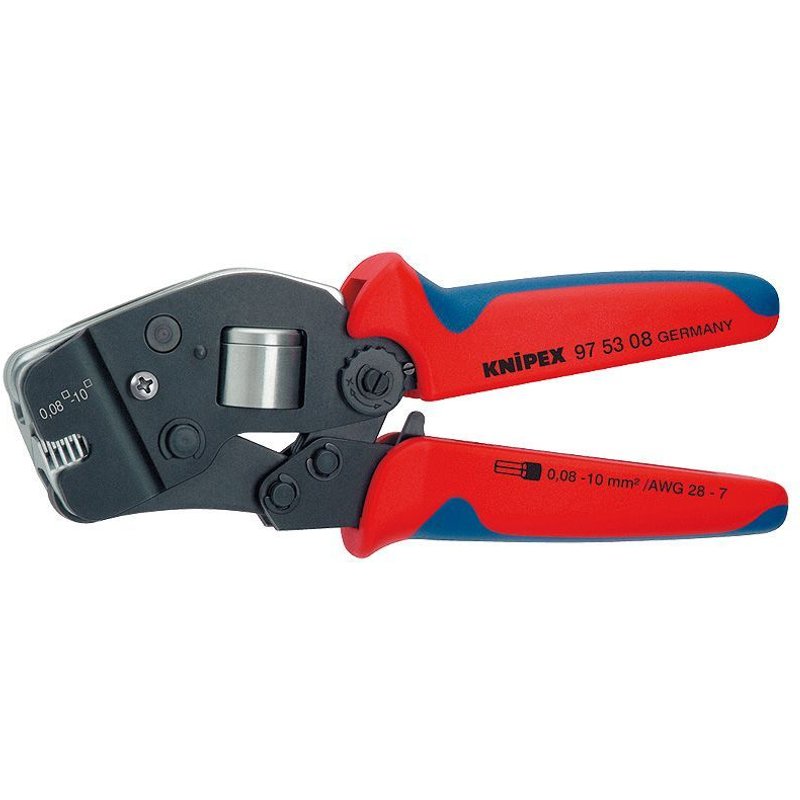 Knipex Pince à sertir auto-ajustable pour embouts de câble introduction frontale 190 mm - 97 53 08 SB