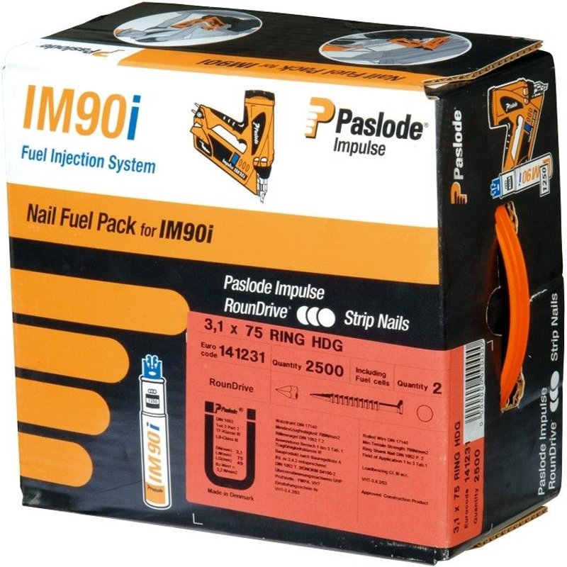 Pack de 2500 Pointes crant?es IM90I galvanis? SPIT - 2.8 x 75 mm - 142019